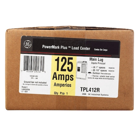 Ge GE PowerMark Plus 125 amps 240 V 4 space 8 circuits Surface Mount Circuit Breaker Panel TPLQ412R